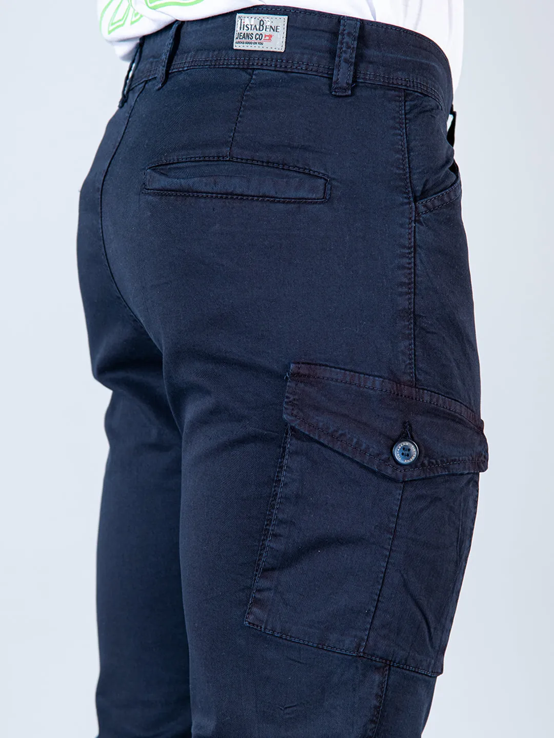 Navy Blue Gap Twill Cotton Mens Cargo Pants