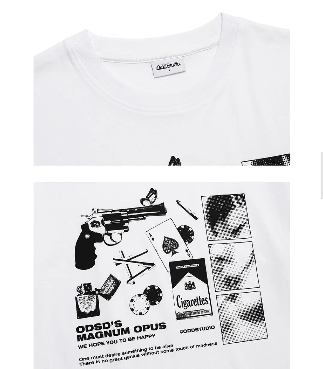 Odd Studio  |Unisex Street Style Cotton Short Sleeves Logo T-Shirts