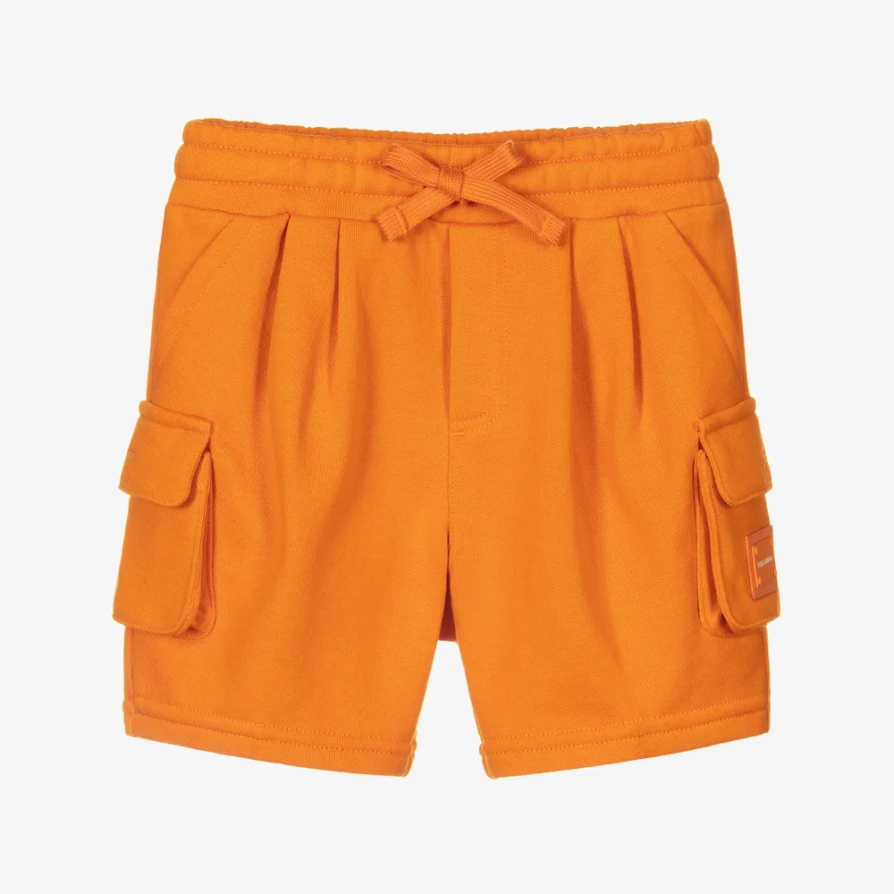 Orange Cargo Logo Shorts