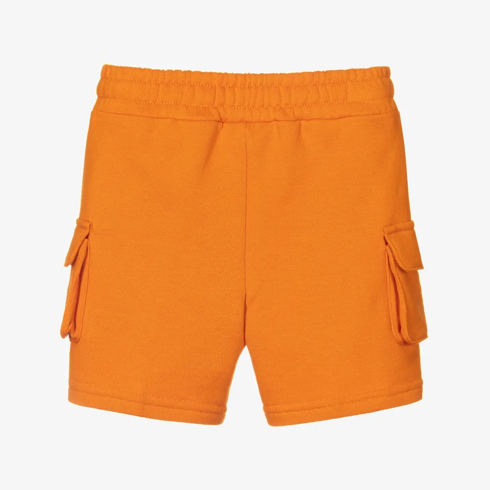 Orange Cargo Logo Shorts