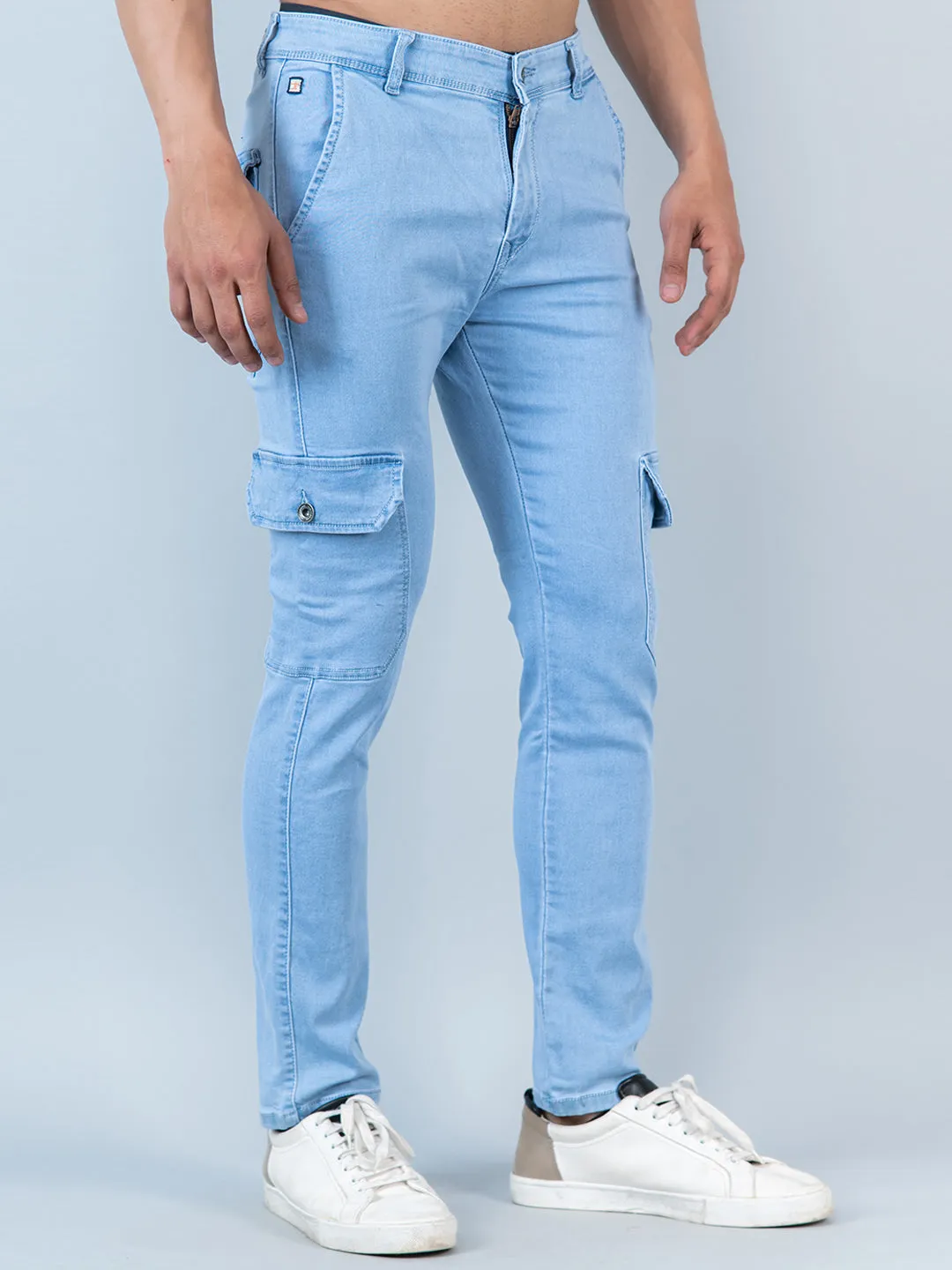 Pale Blue Cargo Pants