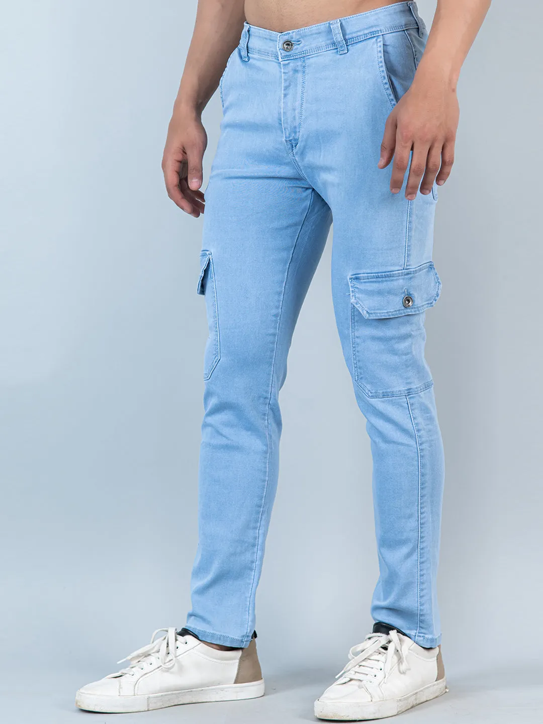 Pale Blue Cargo Pants