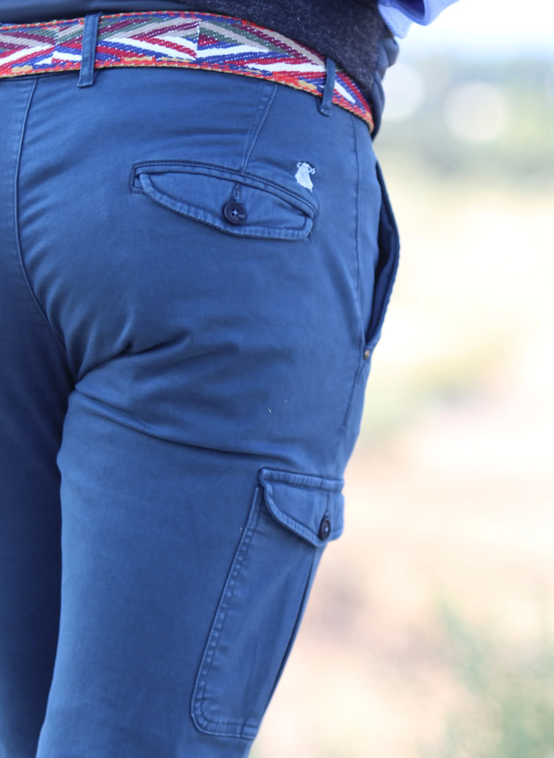 Pantalón Cargo Azul Petróleo Hombre