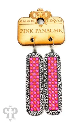 PP Pink Long Rectangle Earrings