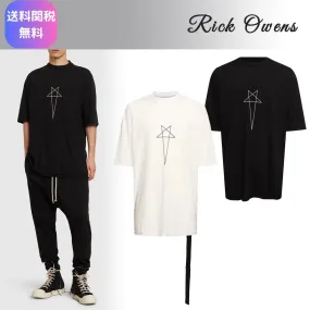 RICK OWENS  |Crew Neck Star Unisex Street Style U-Neck Plain Cotton