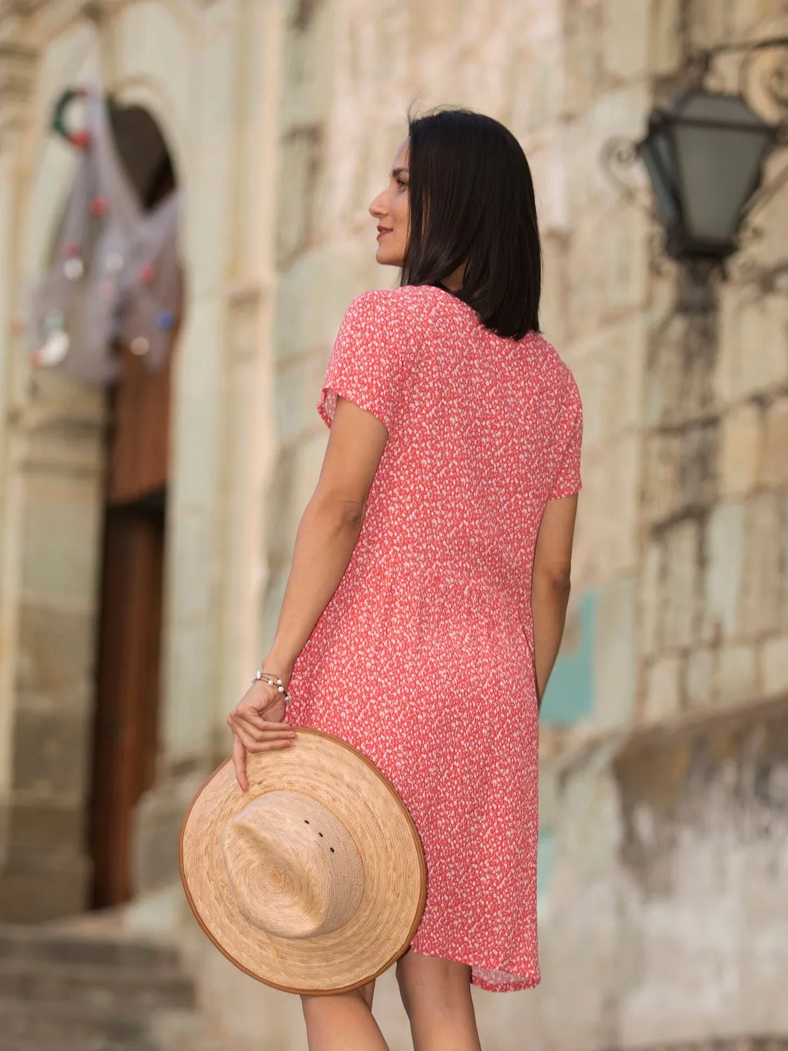 Romina Dress in Coral