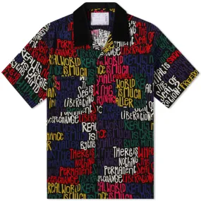 Sacai Message Print Vacation ShirtBlack