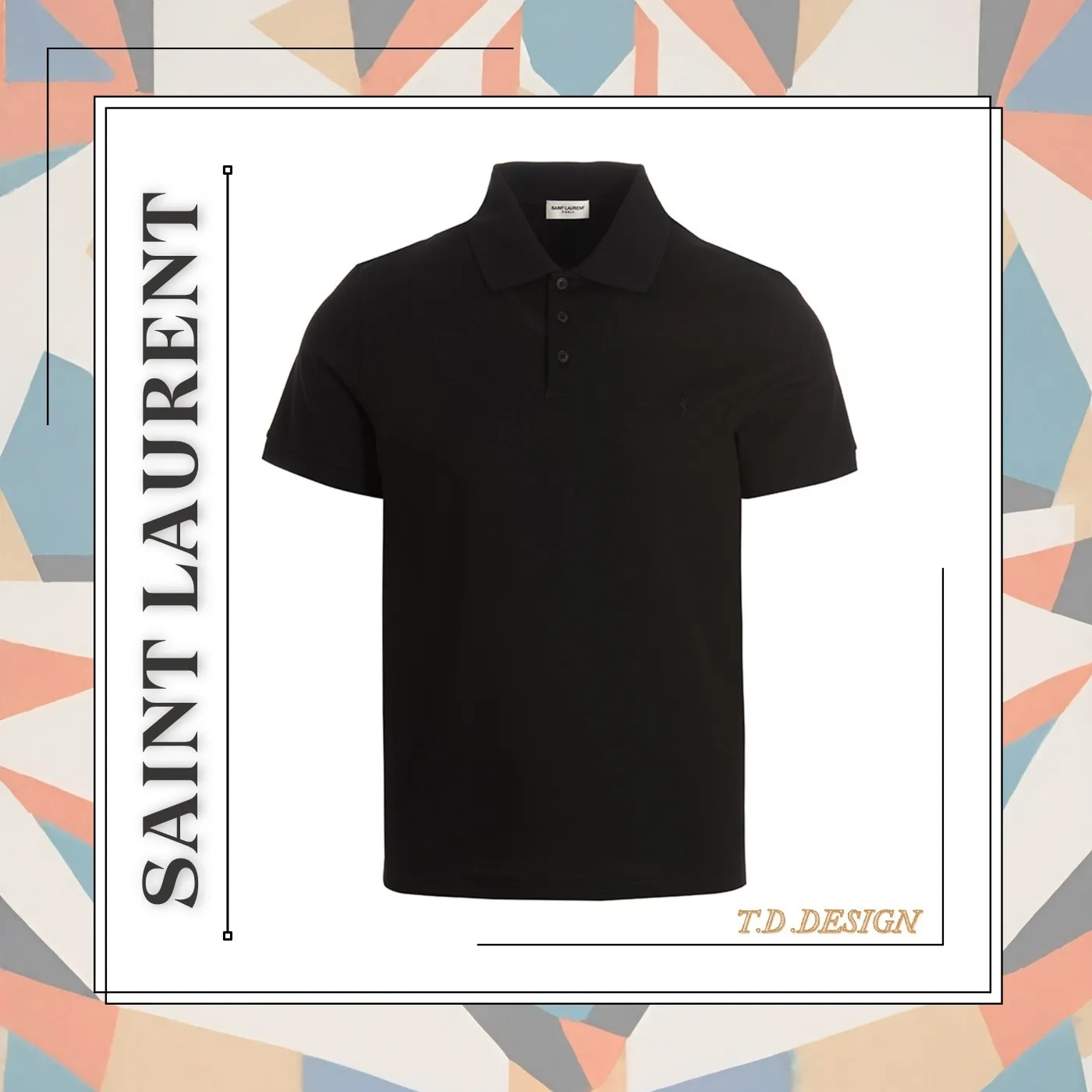 Saint Laurent  |Unisex Plain Cotton Short Sleeves Logo Luxury Polos