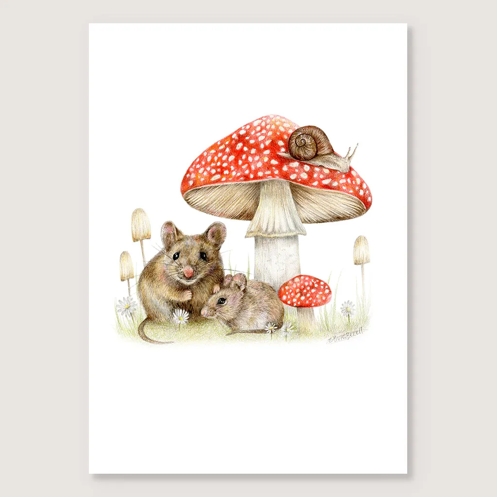 SALE - Mice in the Woods print A4