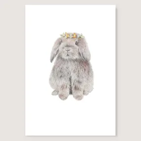 SALE - Wreath Bunny print A5