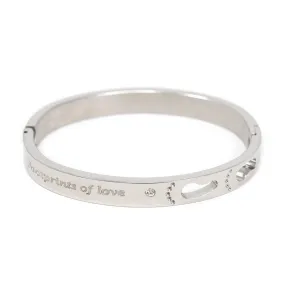 Stainless St Kids Bangle Footprints