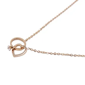 Stainless Steel 18K Rose Gold Plated Promise Necklace