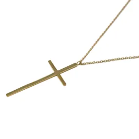 Stainless Steel Necklace with Cross Pendant Gold Plated