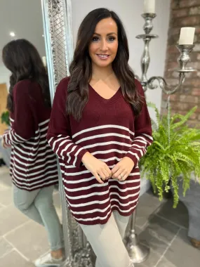 Stripe V Neck Jumper Reese