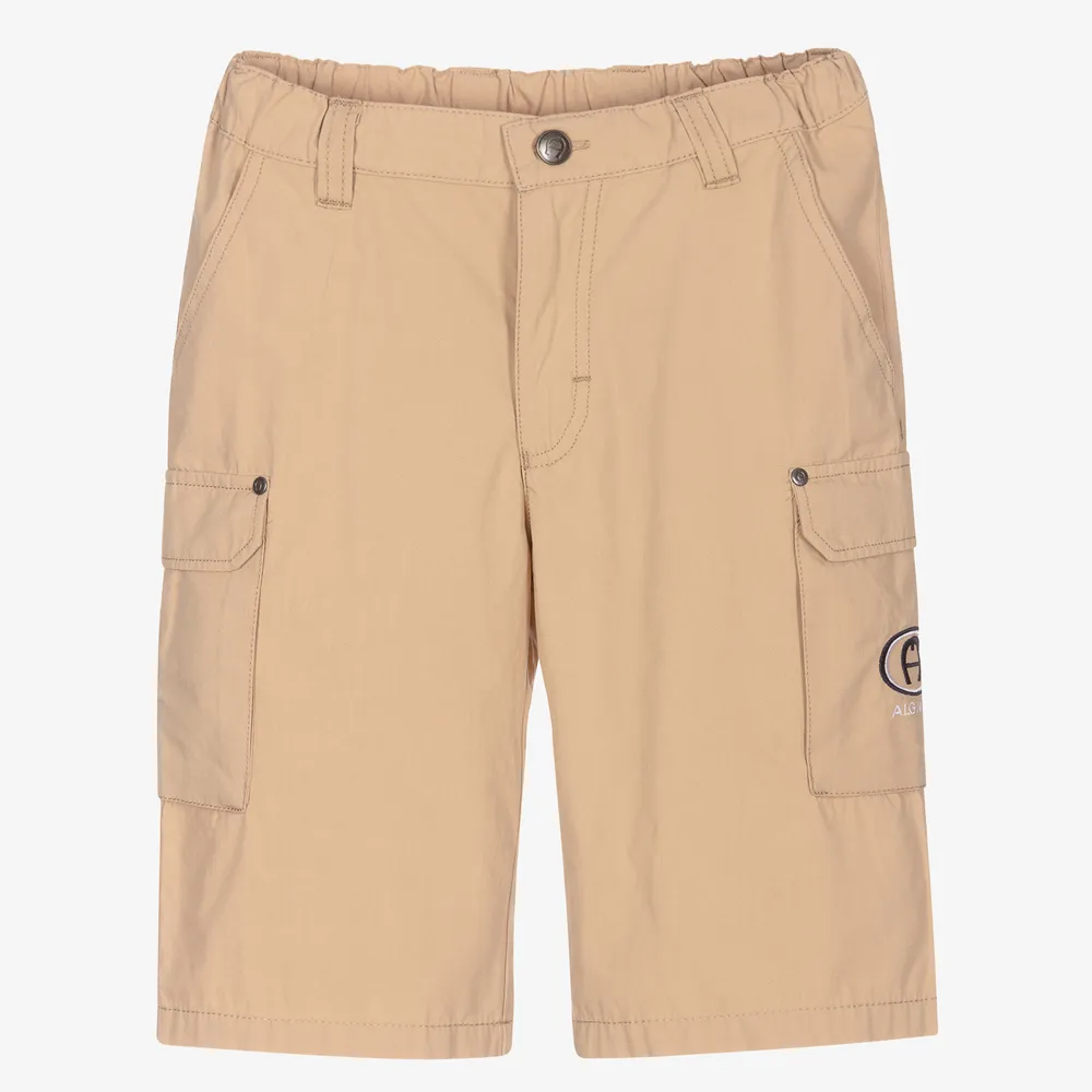 Teen Boys Beige Cargo Shorts