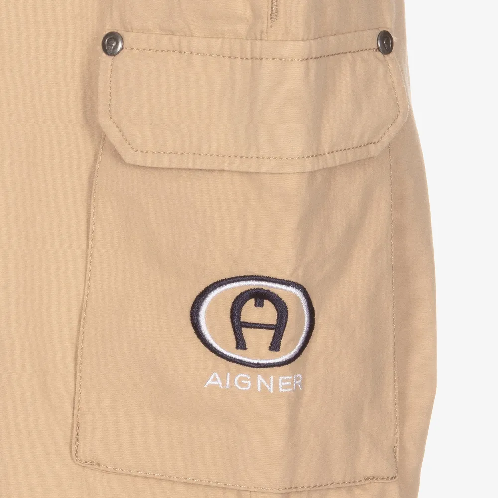 Teen Boys Beige Cargo Shorts