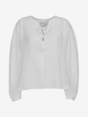 The new society - Blusa con maniche a palloncino e lacci allo scollo