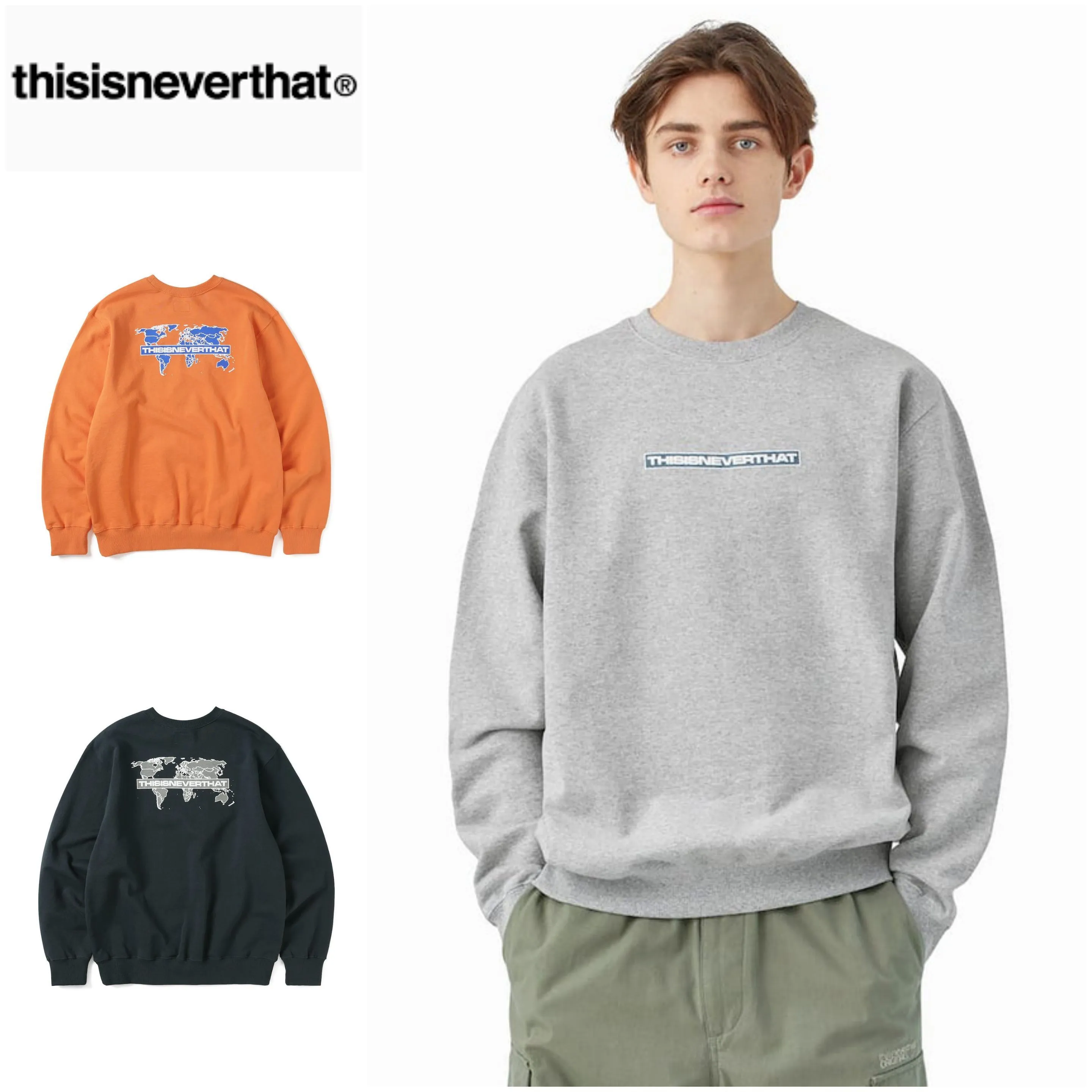 thisisneverthat  |Unisex Street Style Long Sleeves Logo Sweatshirts