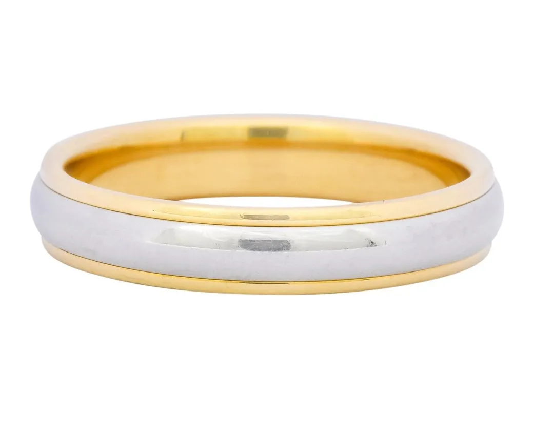 Tiffany & Co. Platinum 18 Karat Gold Two-Tone Wedding Band Unisex Stacking Ring