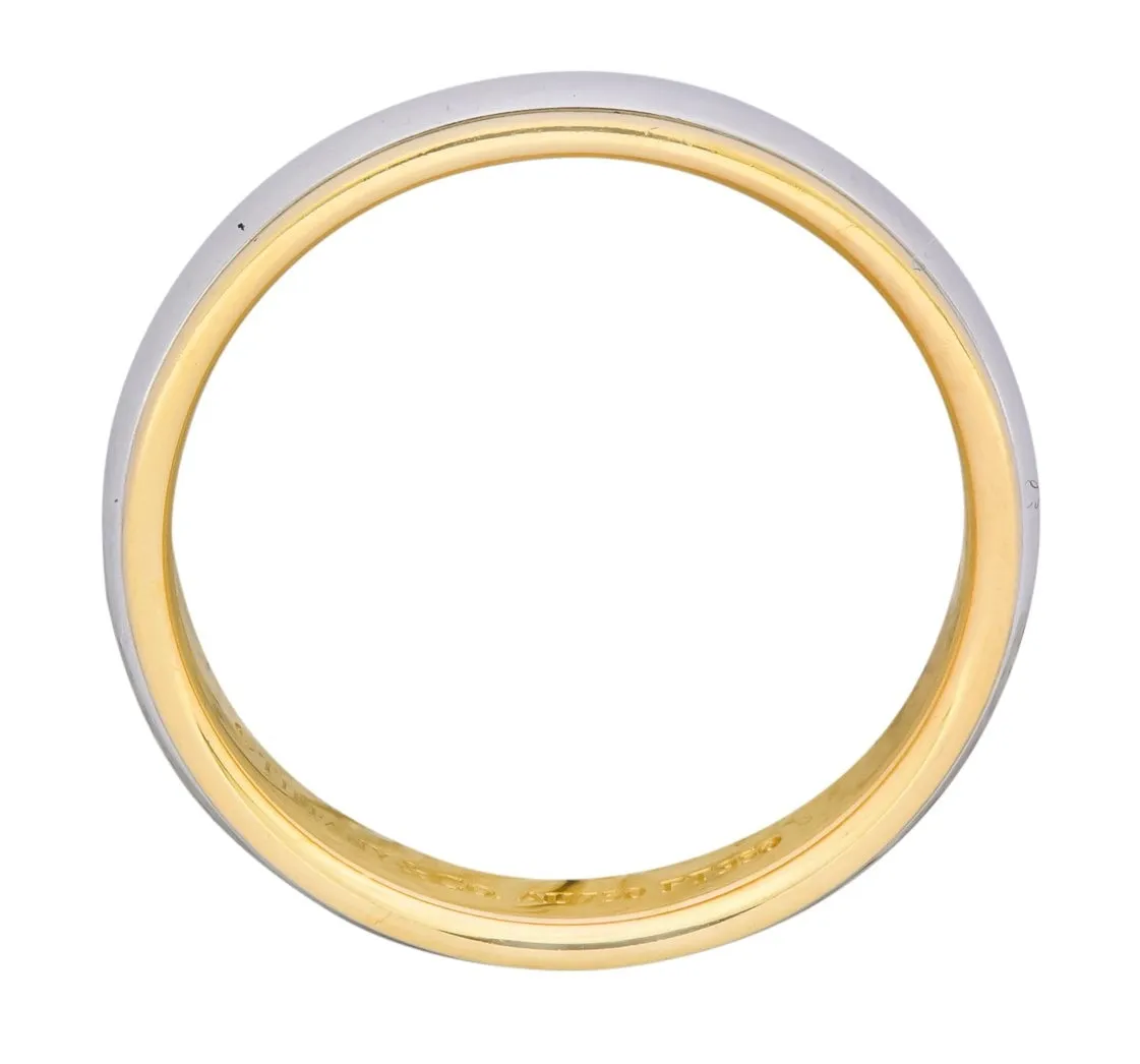 Tiffany & Co. Platinum 18 Karat Gold Two-Tone Wedding Band Unisex Stacking Ring