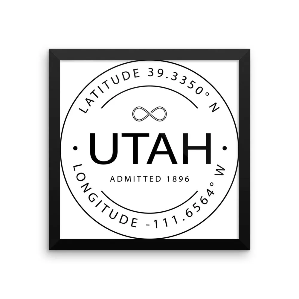 Utah - Framed Print - Latitude & Longitude