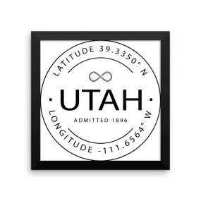 Utah - Framed Print - Latitude & Longitude