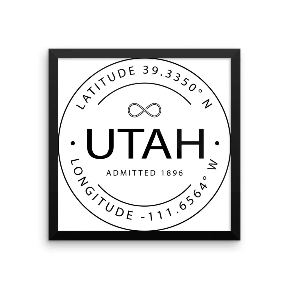 Utah - Framed Print - Latitude & Longitude