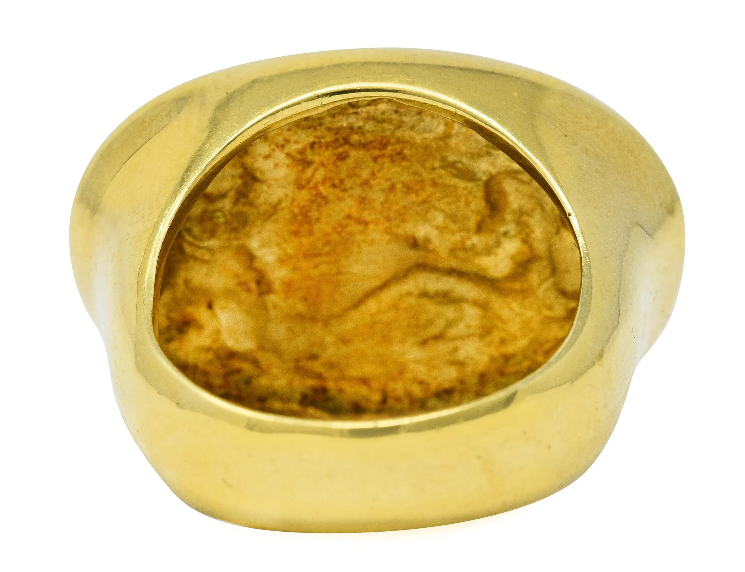 Vintage 14 Karat Yellow Gold Cupid Venus Classic Unisex Cameo Signet Ring