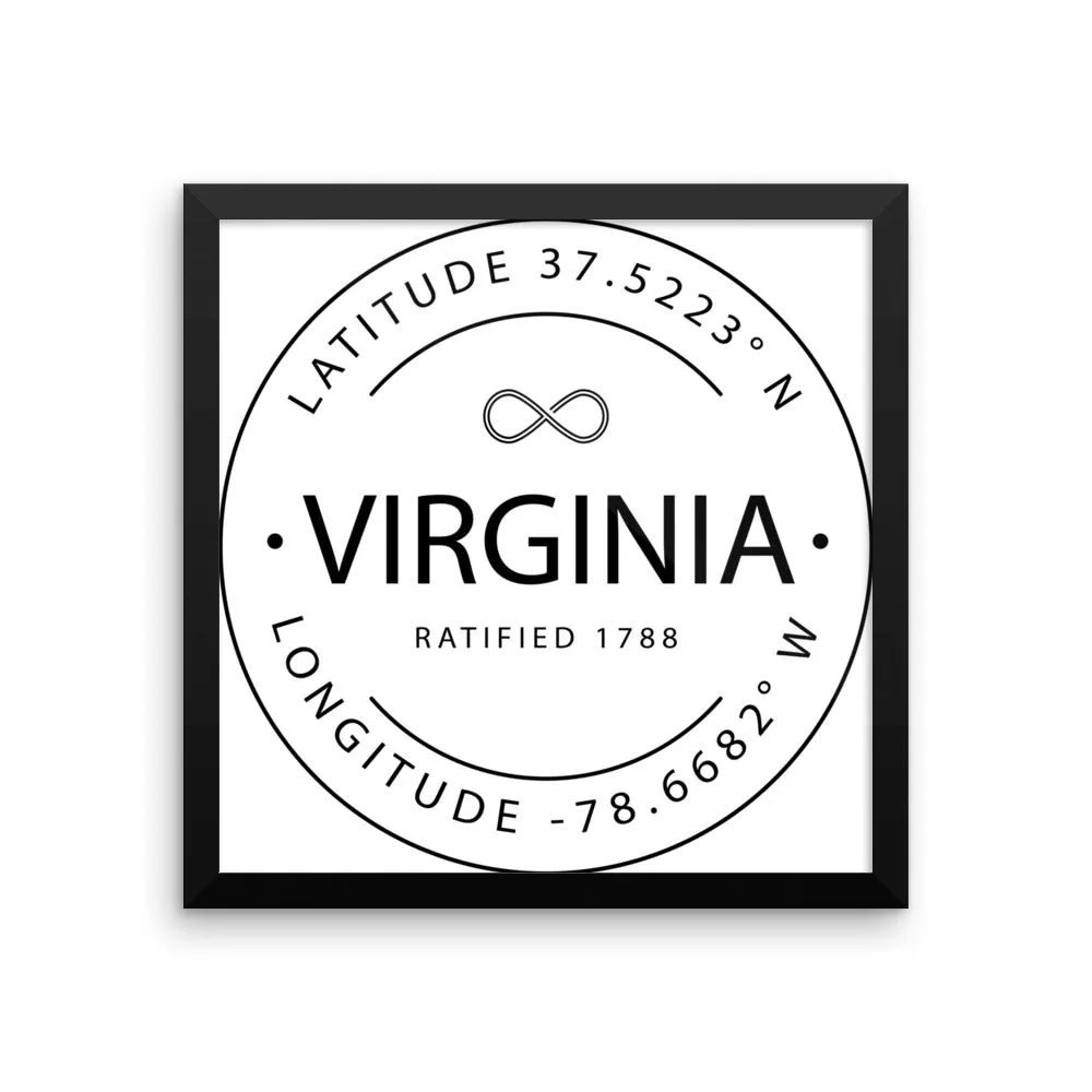 Virginia - Framed Print - Latitude & Longitude