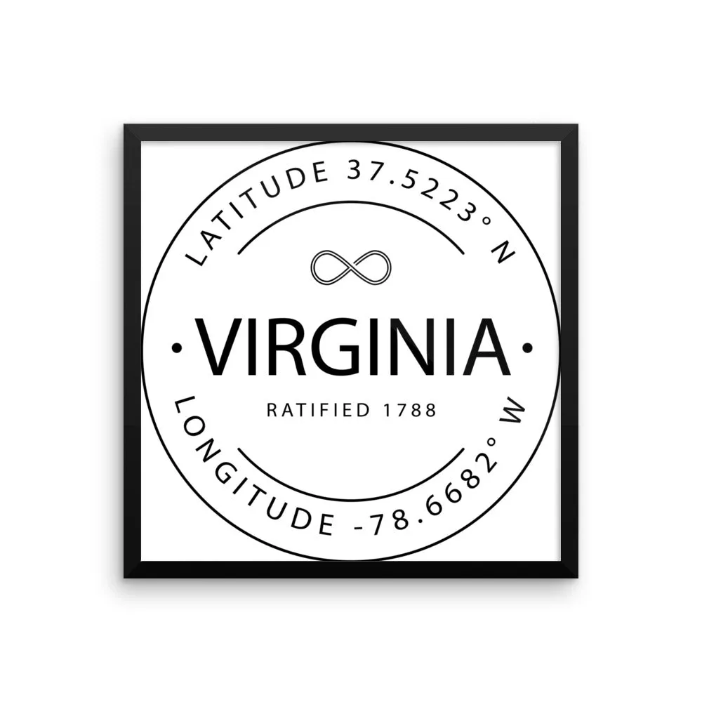 Virginia - Framed Print - Latitude & Longitude