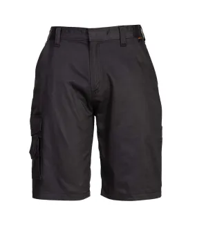 Womens/ladies cargo shorts black Portwest