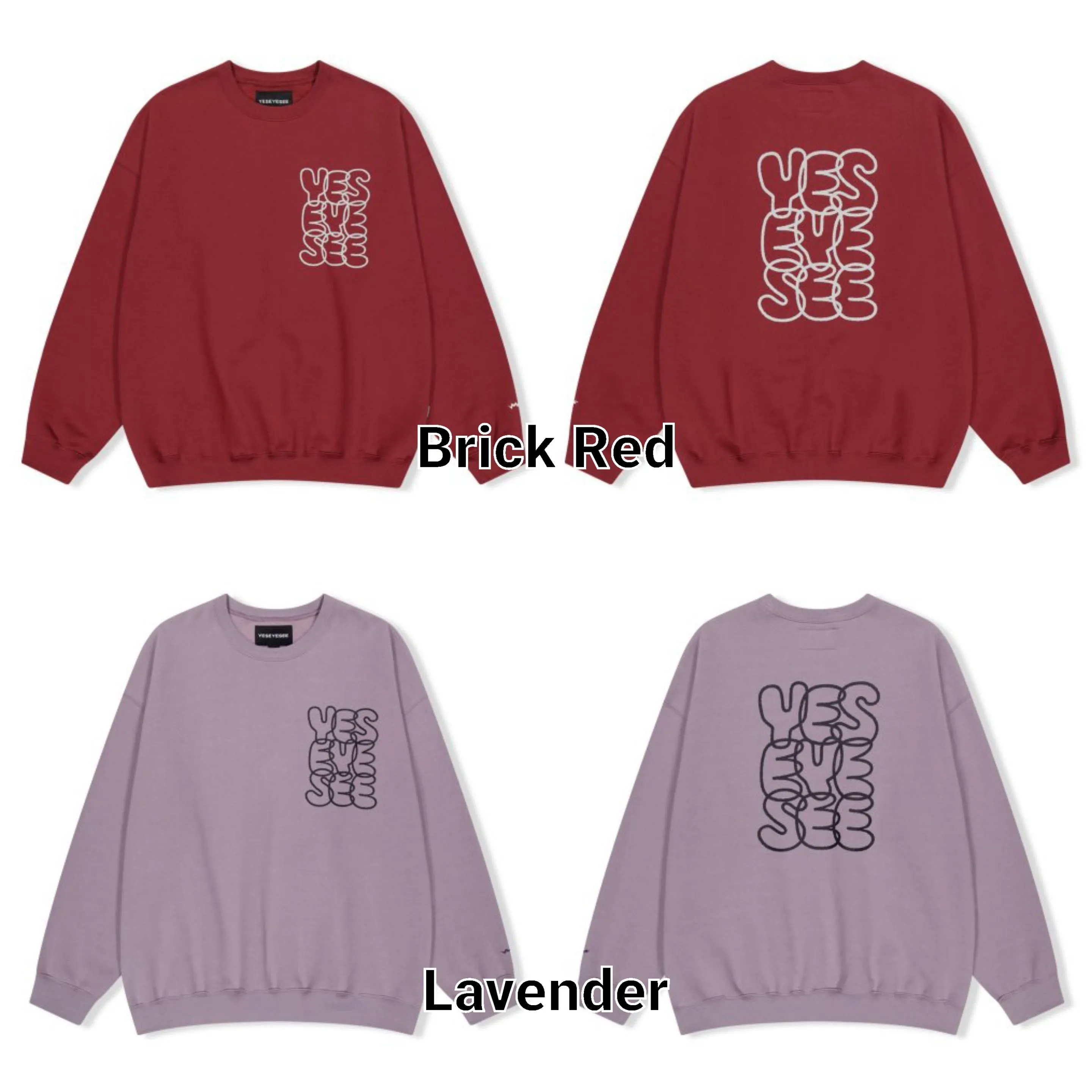 YESEYESEE  |Unisex Street Style Long Sleeves Cotton Logo Sweatshirts