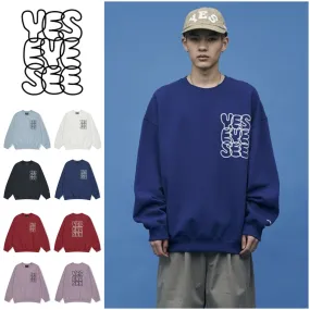 YESEYESEE  |Unisex Street Style Long Sleeves Cotton Logo Sweatshirts